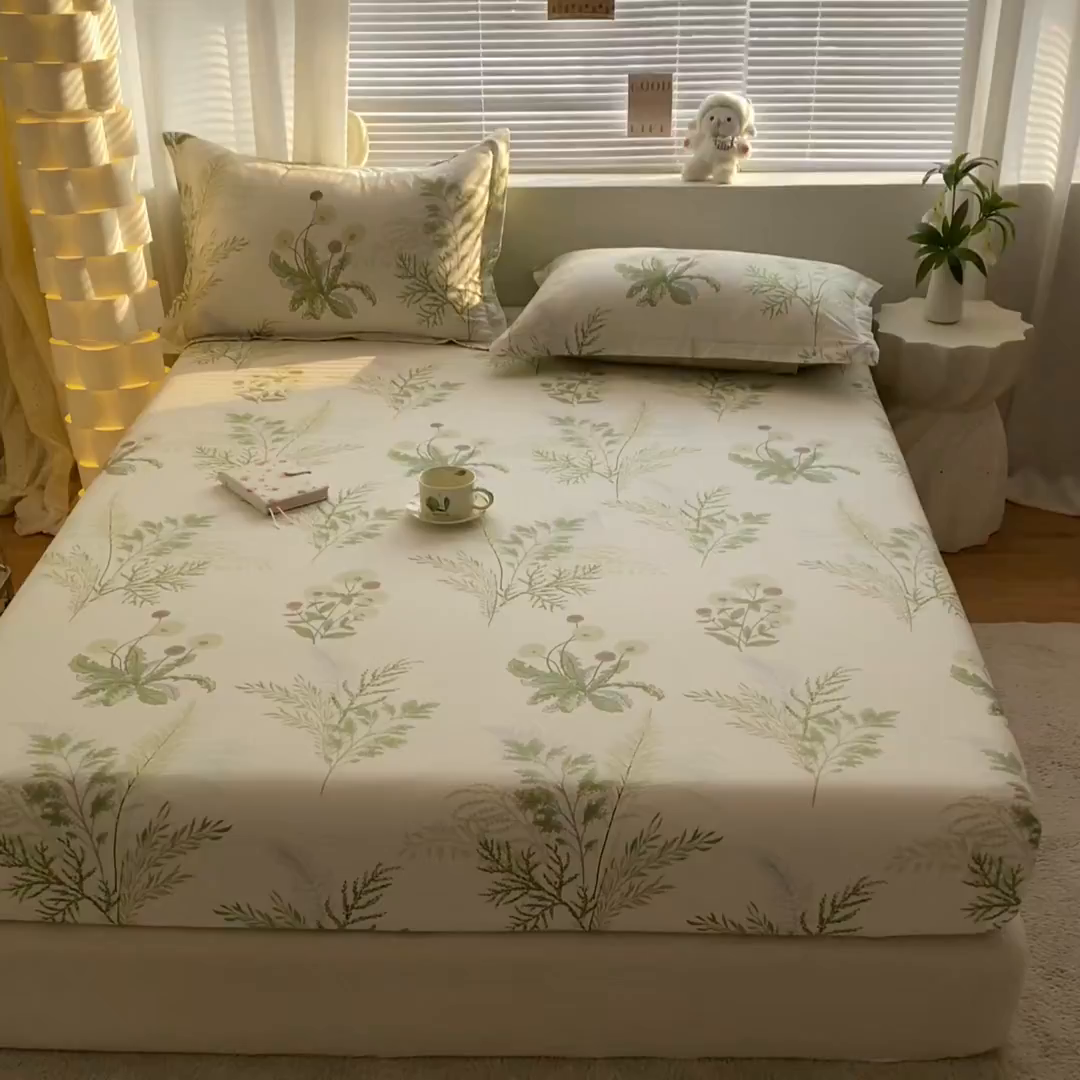 91家纺网 家纺一手货源 找家纺 涵宸家纺 2026新款亲肤舒适全棉印花单床笠-68系列 总 床笠-金秋