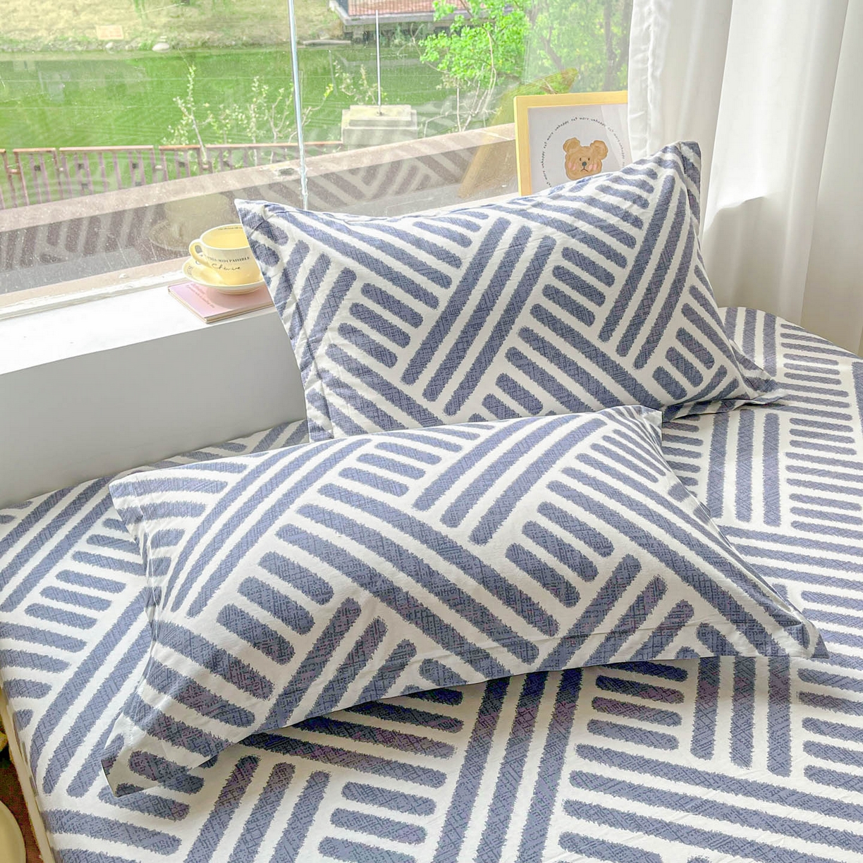 91家纺网 家纺一手货源 找家纺 涵宸家纺 2026新款亲肤舒适全棉印花单床笠-68系列 总 床笠-洛伊-灰