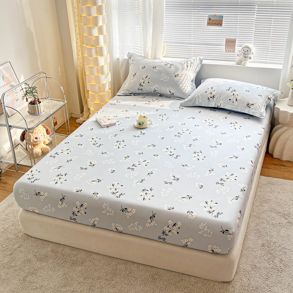 91家纺网 家纺一手货源 找家纺 涵宸家纺 2026新款亲肤舒适全棉印花单床笠-68系列 总 床笠-那年花开