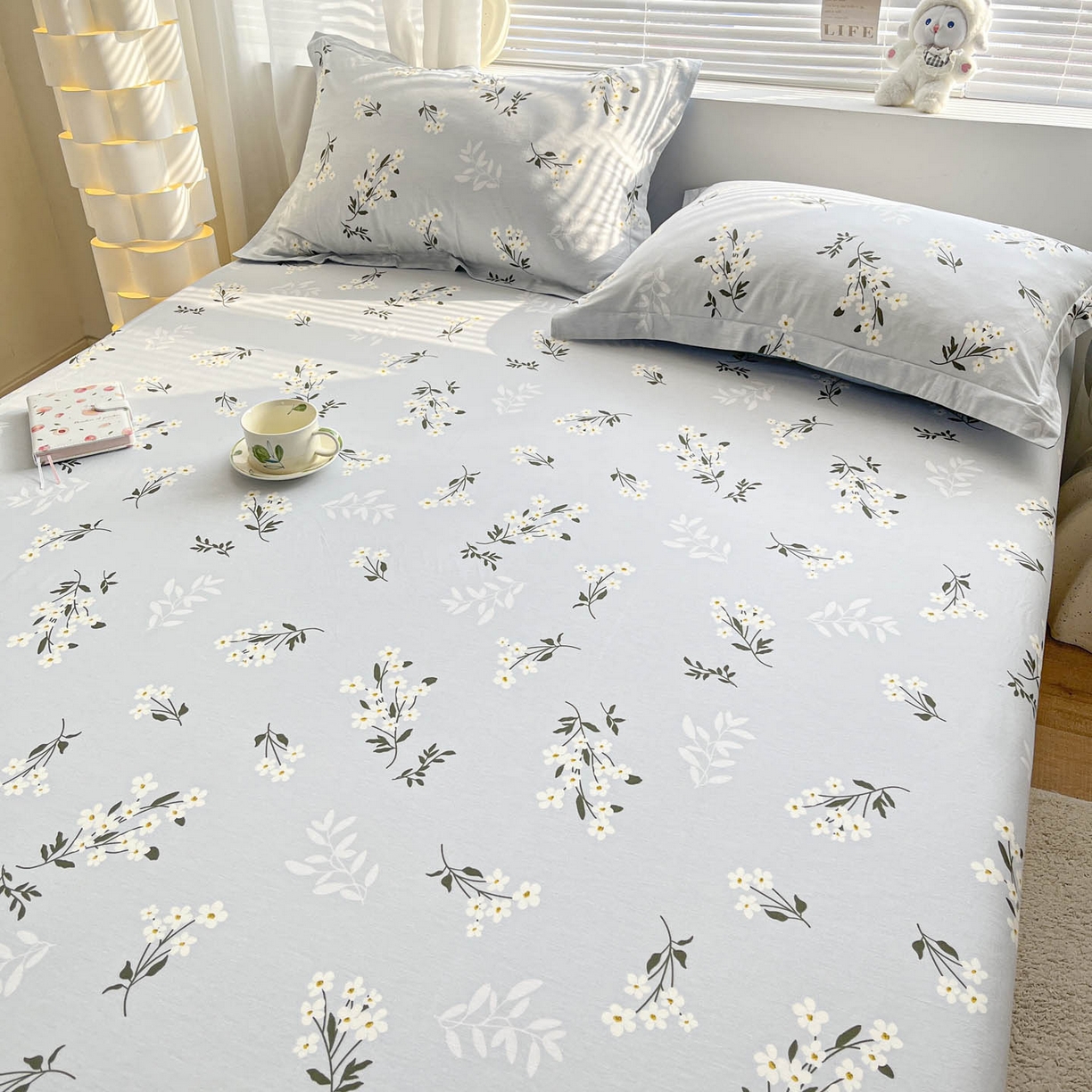 91家纺网 家纺一手货源 找家纺 涵宸家纺 2026新款亲肤舒适全棉印花单床笠-68系列 总 床笠-那年花开