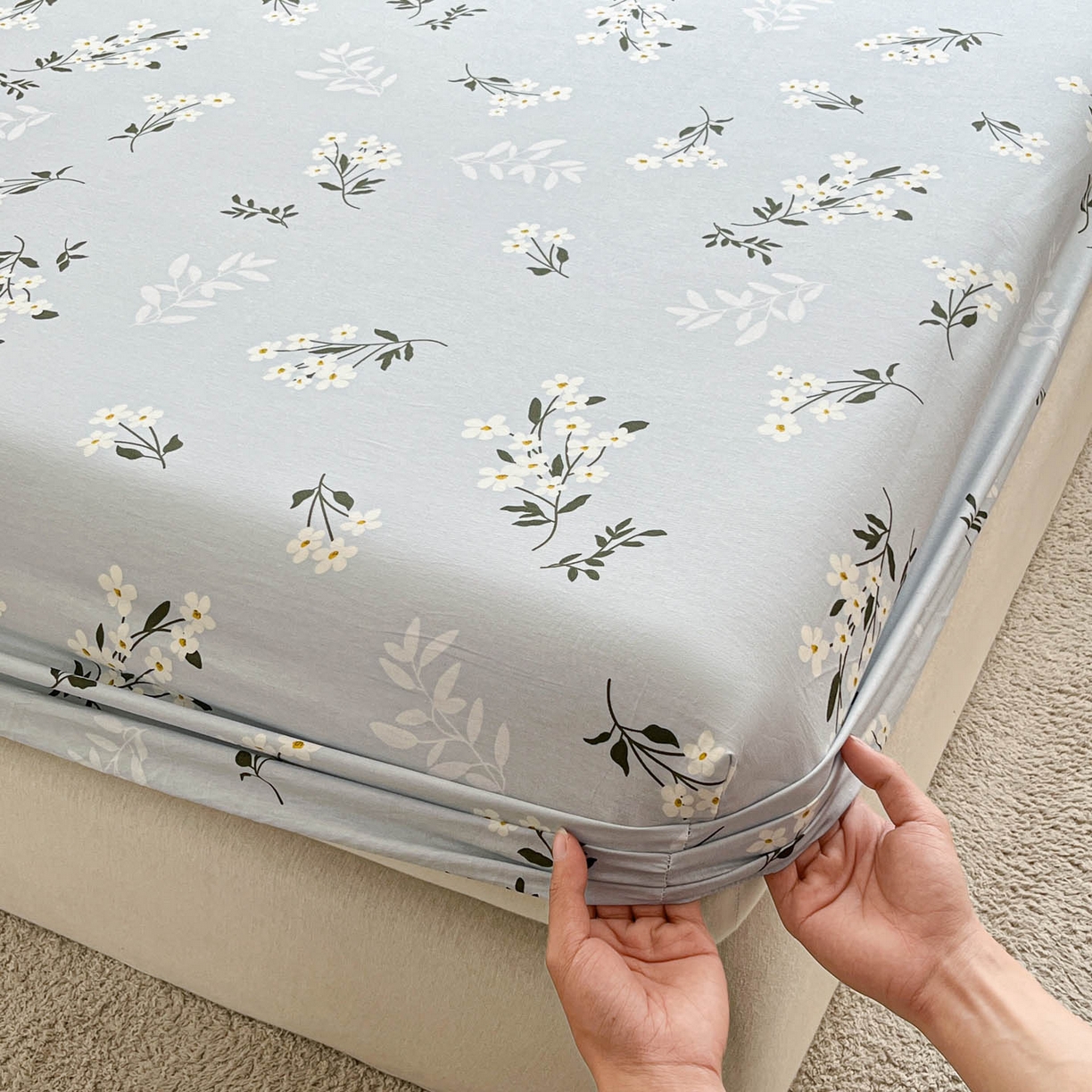 91家纺网 家纺一手货源 找家纺 涵宸家纺 2026新款亲肤舒适全棉印花单床笠-68系列 总 床笠-那年花开