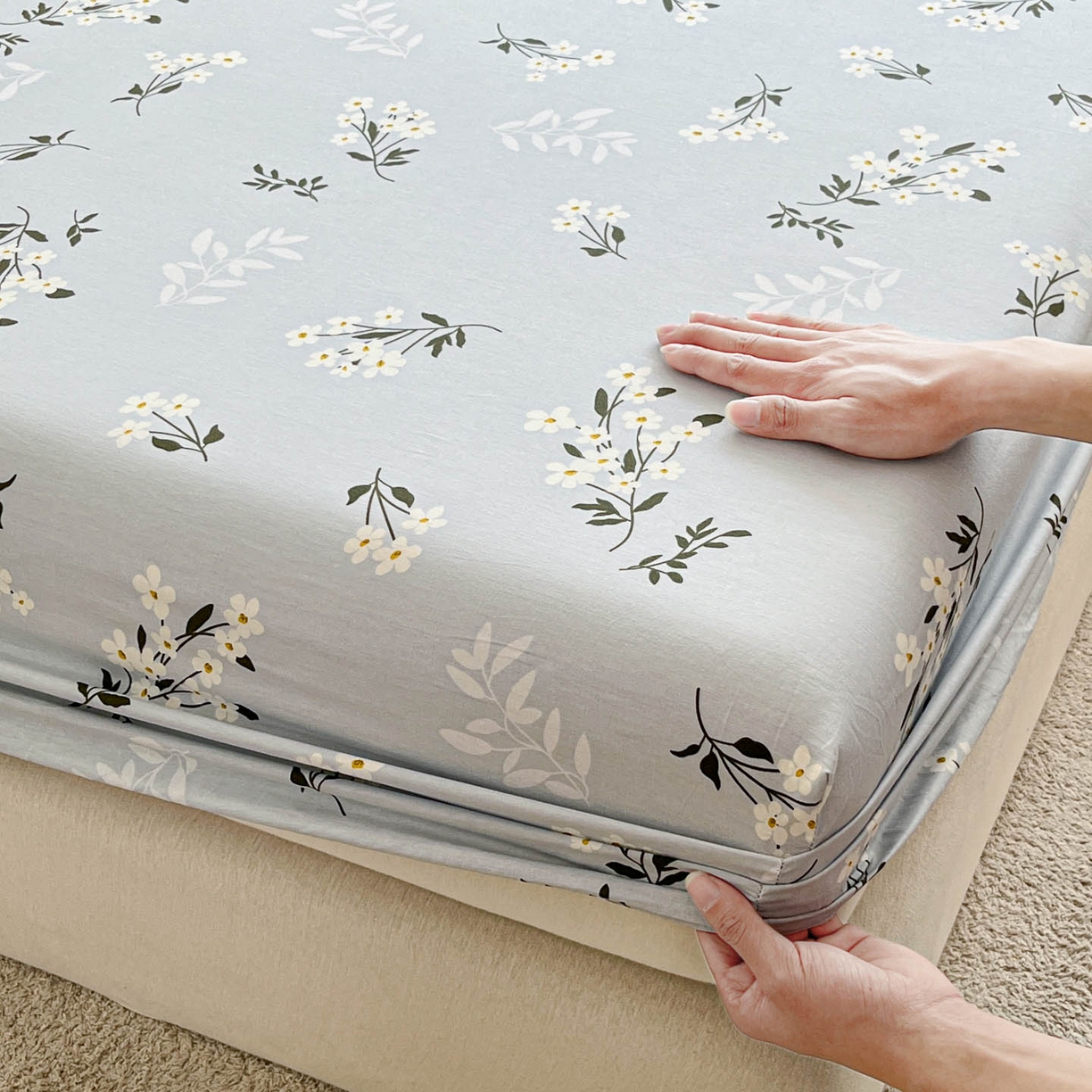 91家纺网 家纺一手货源 找家纺 涵宸家纺 2026新款亲肤舒适全棉印花单床笠-68系列 总 床笠-那年花开