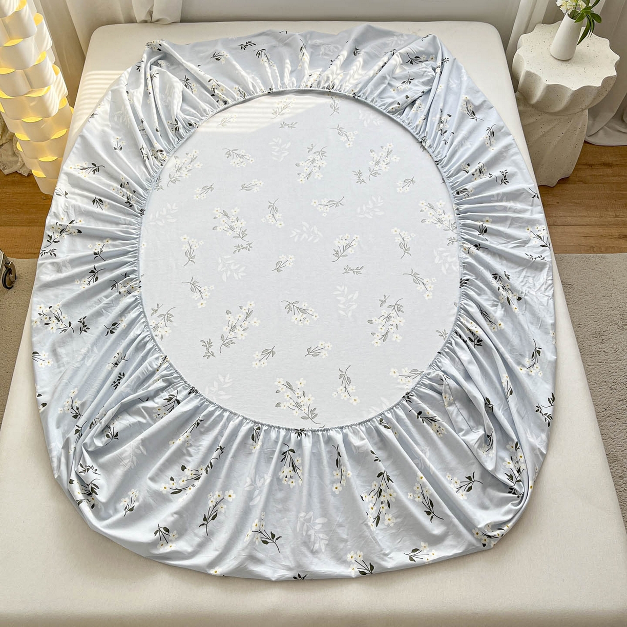 91家纺网 家纺一手货源 找家纺 涵宸家纺 2026新款亲肤舒适全棉印花单床笠-68系列 总 床笠-那年花开