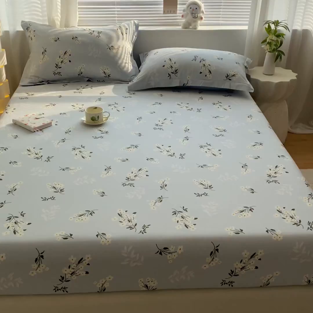 91家纺网 家纺一手货源 找家纺 涵宸家纺 2026新款亲肤舒适全棉印花单床笠-68系列 总 床笠-那年花开