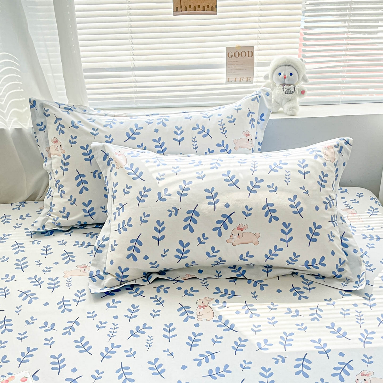 91家纺网 家纺一手货源 找家纺 涵宸家纺 2026新款亲肤舒适全棉印花单床笠-68系列 总 床笠-兔影