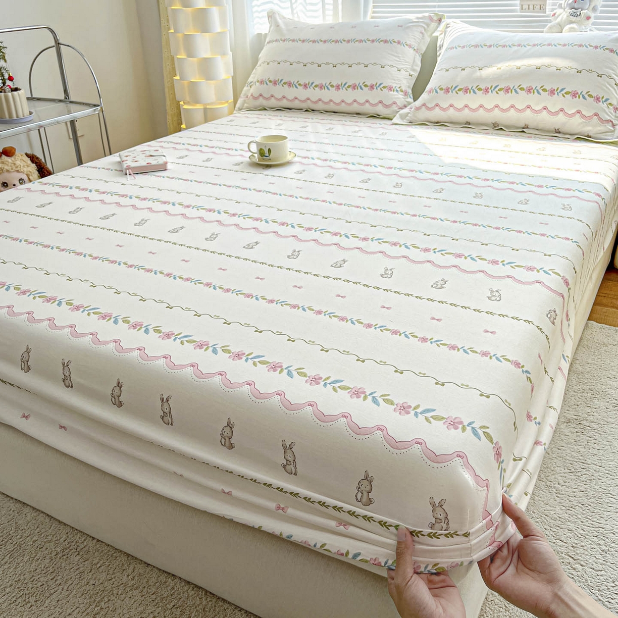 91家纺网 家纺一手货源 找家纺 涵宸家纺 2026新款亲肤舒适全棉印花单床笠-68系列 总 床笠-辛德瑞拉