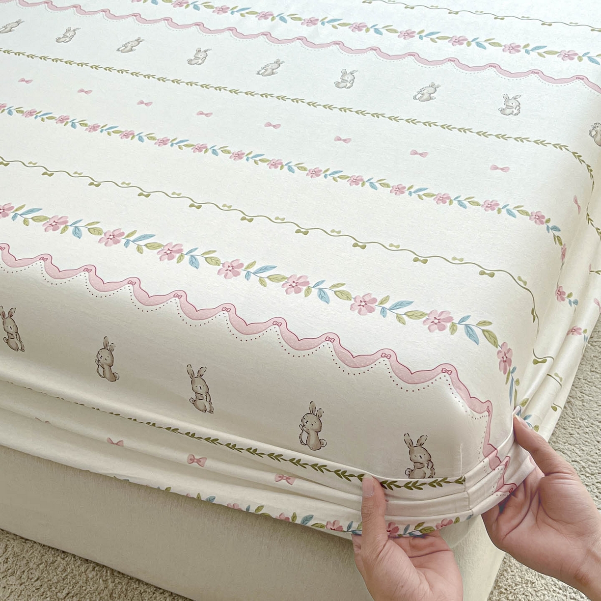 91家纺网 家纺一手货源 找家纺 涵宸家纺 2026新款亲肤舒适全棉印花单床笠-68系列 总 床笠-辛德瑞拉