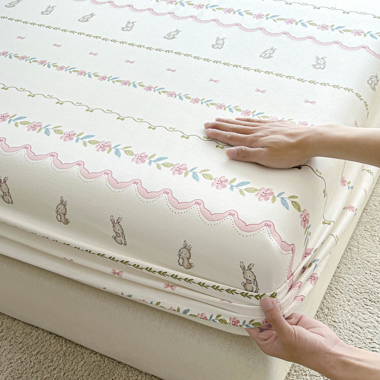 91家纺网 家纺一手货源 找家纺 涵宸家纺 2026新款亲肤舒适全棉印花单床笠-68系列 总 床笠-辛德瑞拉