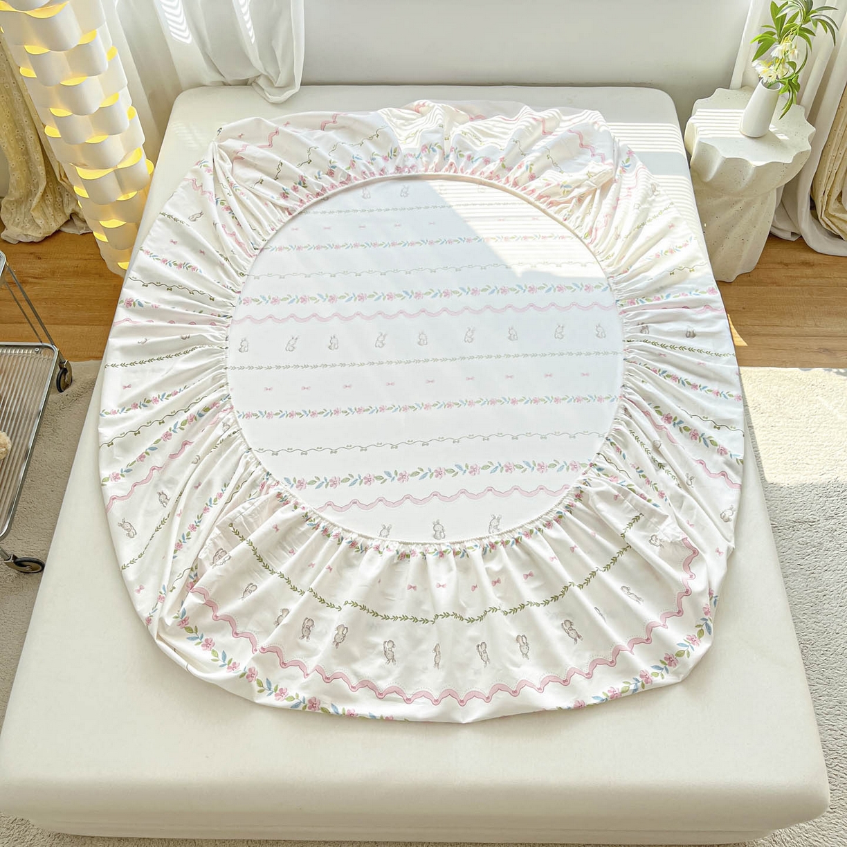 91家纺网 家纺一手货源 找家纺 涵宸家纺 2026新款亲肤舒适全棉印花单床笠-68系列 总 床笠-辛德瑞拉