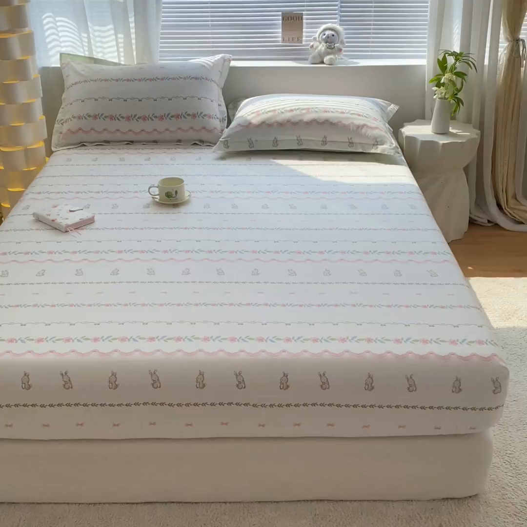 91家纺网 家纺一手货源 找家纺 涵宸家纺 2026新款亲肤舒适全棉印花单床笠-68系列 总 床笠-辛德瑞拉