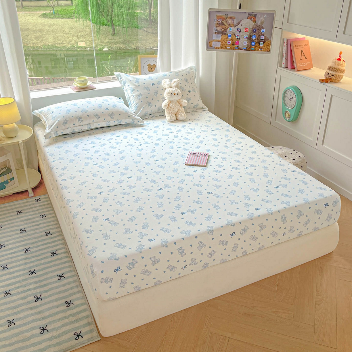 91家纺网 家纺一手货源 找家纺 涵宸家纺 2026新款亲肤舒适全棉印花单床笠-68系列 总 床笠-幸运熊