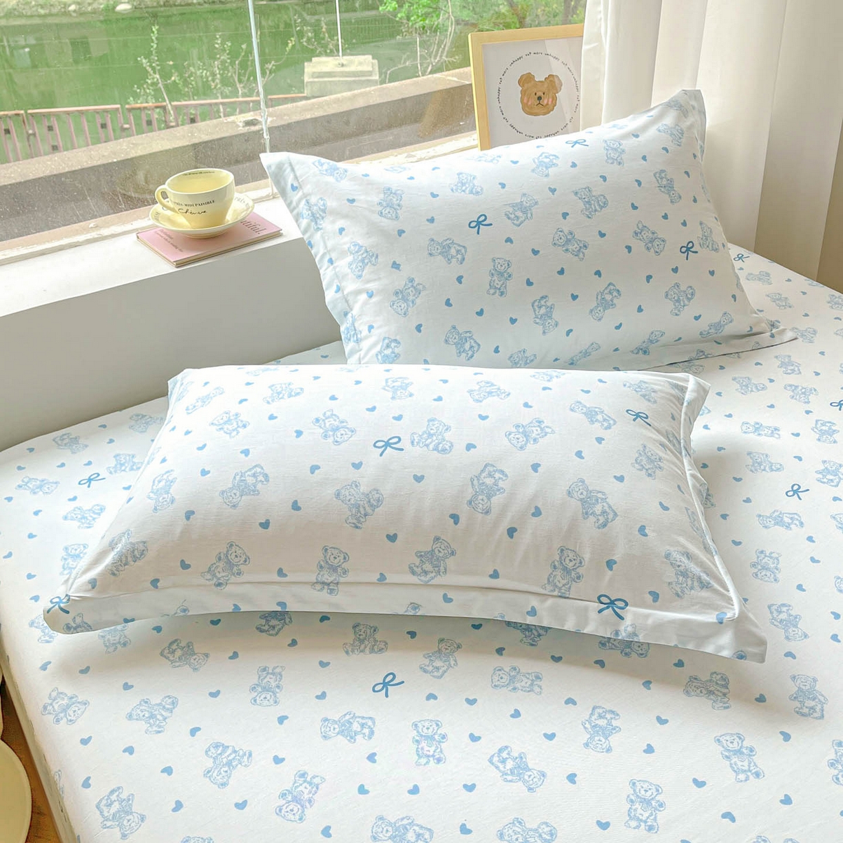 91家纺网 家纺一手货源 找家纺 涵宸家纺 2026新款亲肤舒适全棉印花单床笠-68系列 总 床笠-幸运熊