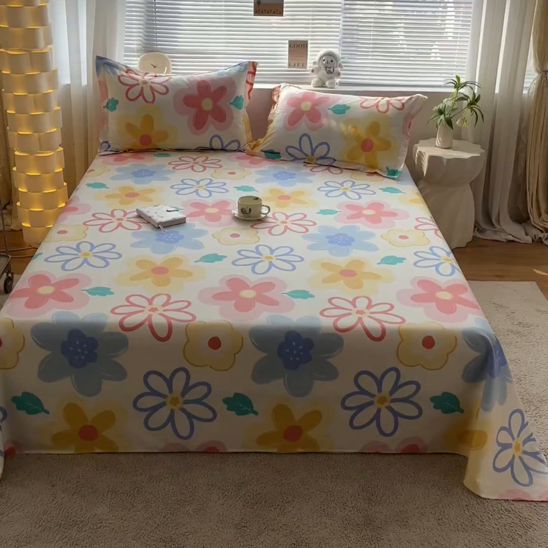 91家纺网 家纺一手货源 找家纺 （总）涵宸家纺 2026新款亲肤舒适全棉印花单床单-68系列 总