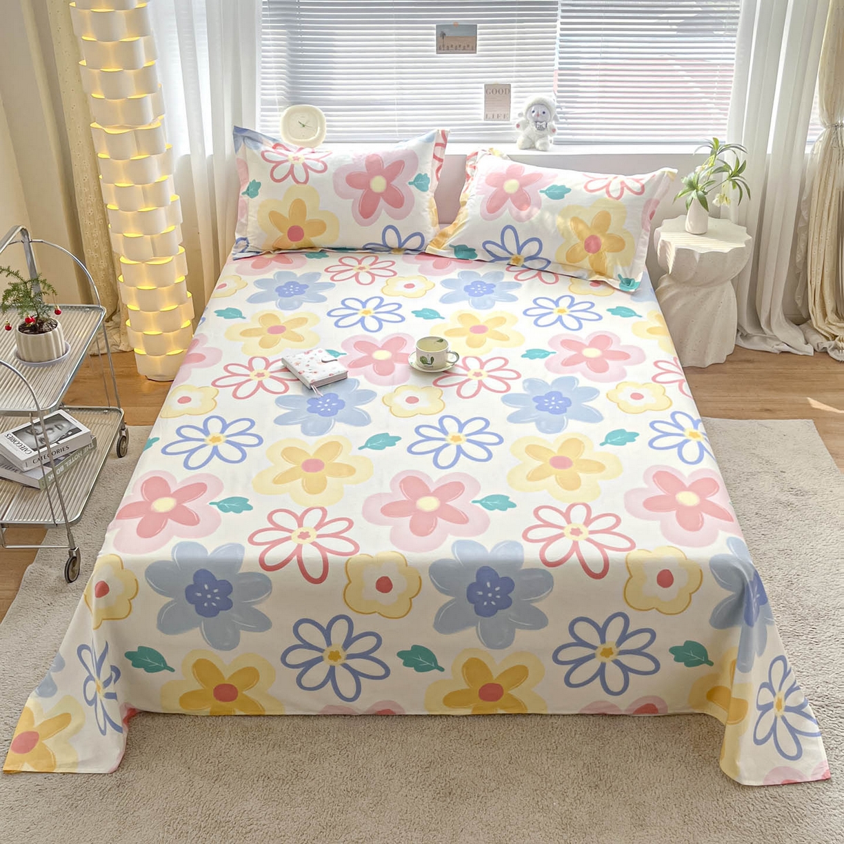 91家纺网 家纺一手货源 找家纺 涵宸家纺 2026新款亲肤舒适全棉印花单床单-68系列 总 床单-爱恋