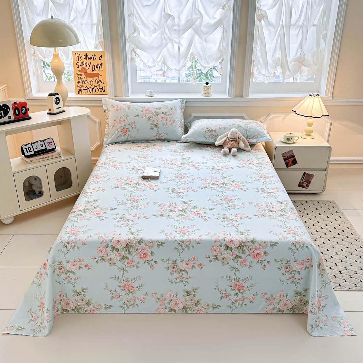 91家纺网 家纺一手货源 找家纺 （总）涵宸家纺 2026新款亲肤舒适全棉印花单床单-68系列 总