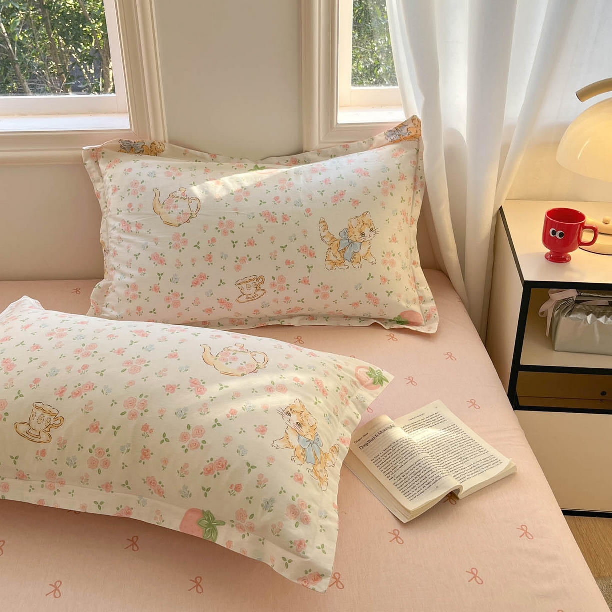 91家纺网 家纺一手货源 找家纺 涵宸家纺 2025新款亲肤舒适全棉印花四件套-68系列 总 B萌小喵