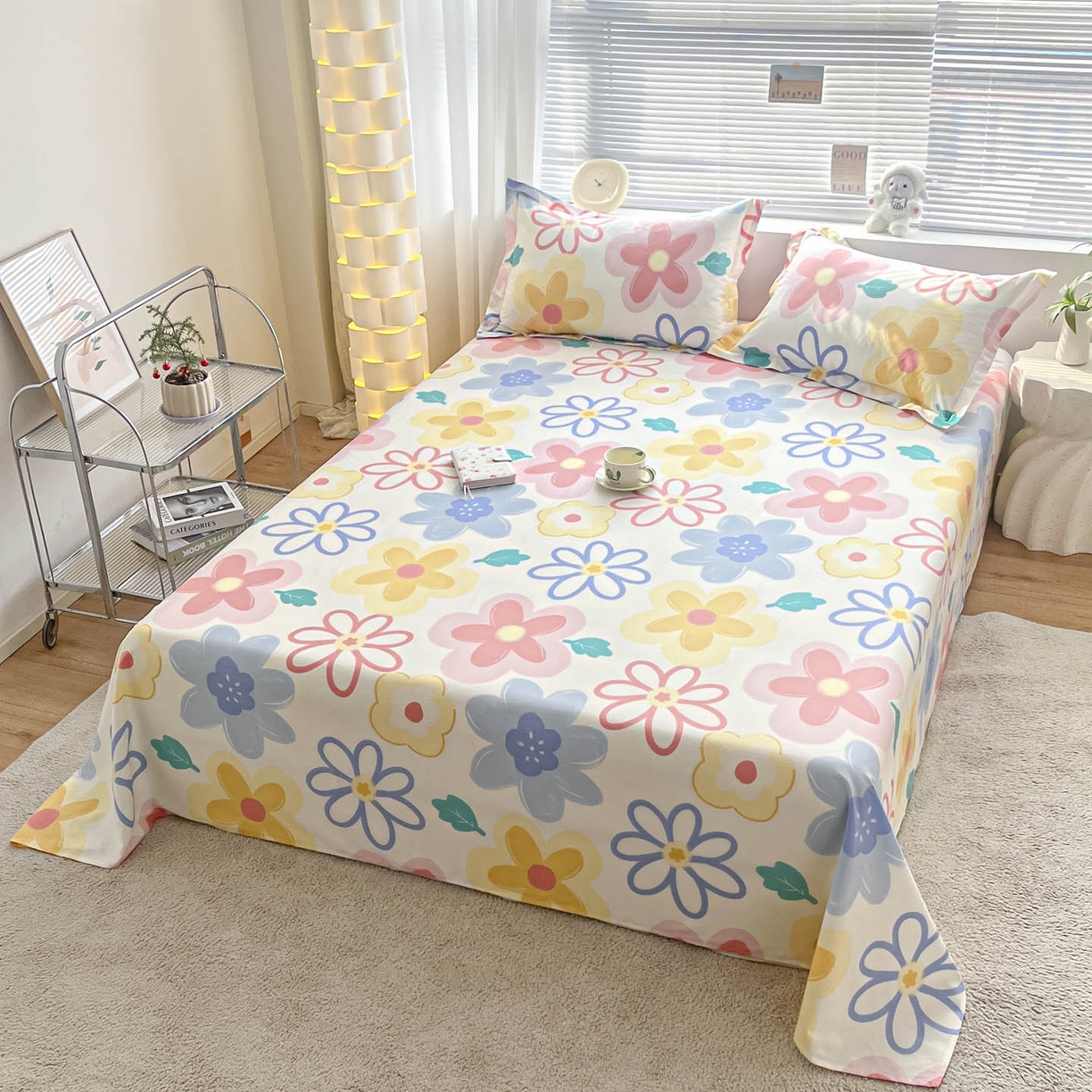 91家纺网 家纺一手货源 找家纺 涵宸家纺 2026新款亲肤舒适全棉印花单床单-68系列 总 床单-爱恋