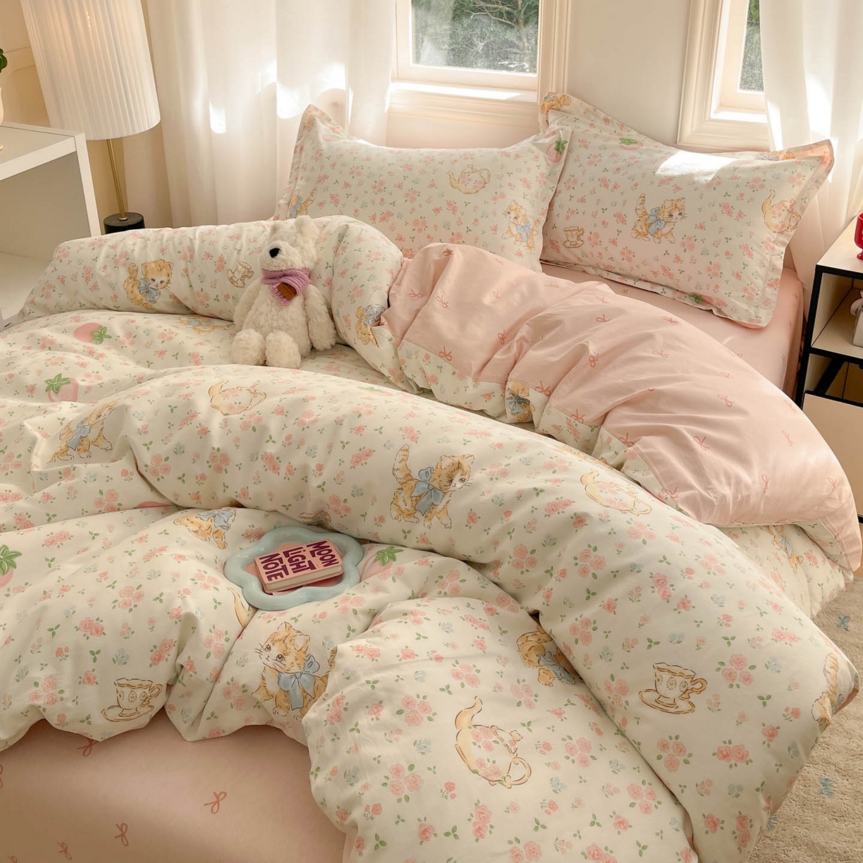 91家纺网 家纺一手货源 找家纺 涵宸家纺 2025新款亲肤舒适全棉印花四件套-68系列 总 B萌小喵