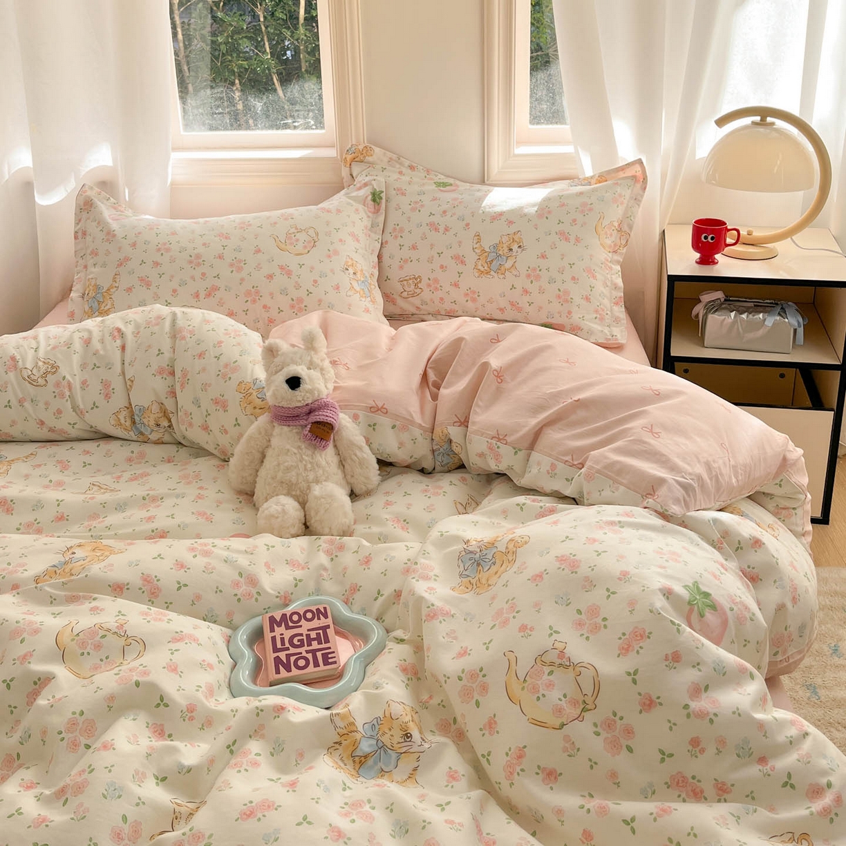 91家纺网 家纺一手货源 找家纺 涵宸家纺 2025新款亲肤舒适全棉印花四件套-68系列 总 B萌小喵