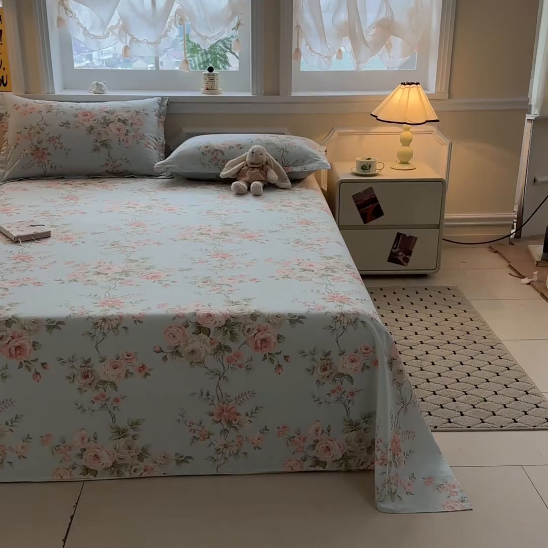 91家纺网 家纺一手货源 找家纺 涵宸家纺 2026新款亲肤舒适全棉印花单床单-68系列 总 床单-晨汐