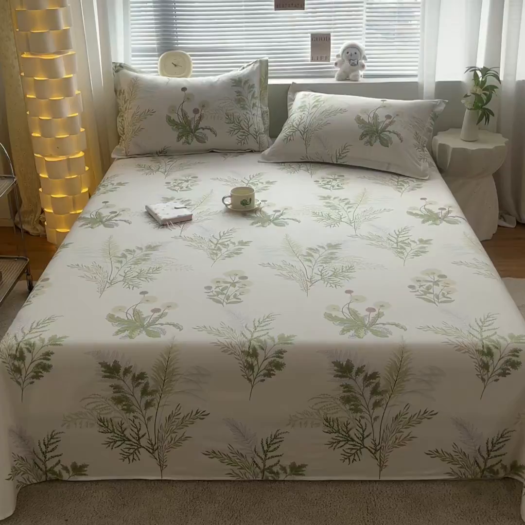 91家纺网 家纺一手货源 找家纺 涵宸家纺 2026新款亲肤舒适全棉印花单床单-68系列 总 床单-金秋