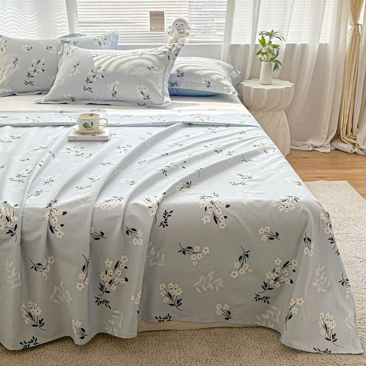 91家纺网 家纺一手货源 找家纺 涵宸家纺 2026新款亲肤舒适全棉印花单床单-68系列 总 床单-那年花开