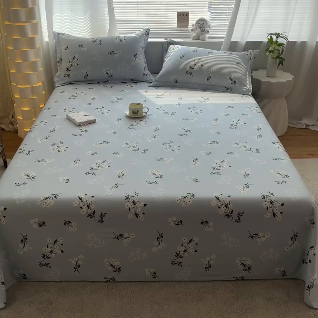 91家纺网 家纺一手货源 找家纺 涵宸家纺 2026新款亲肤舒适全棉印花单床单-68系列 总 床单-那年花开