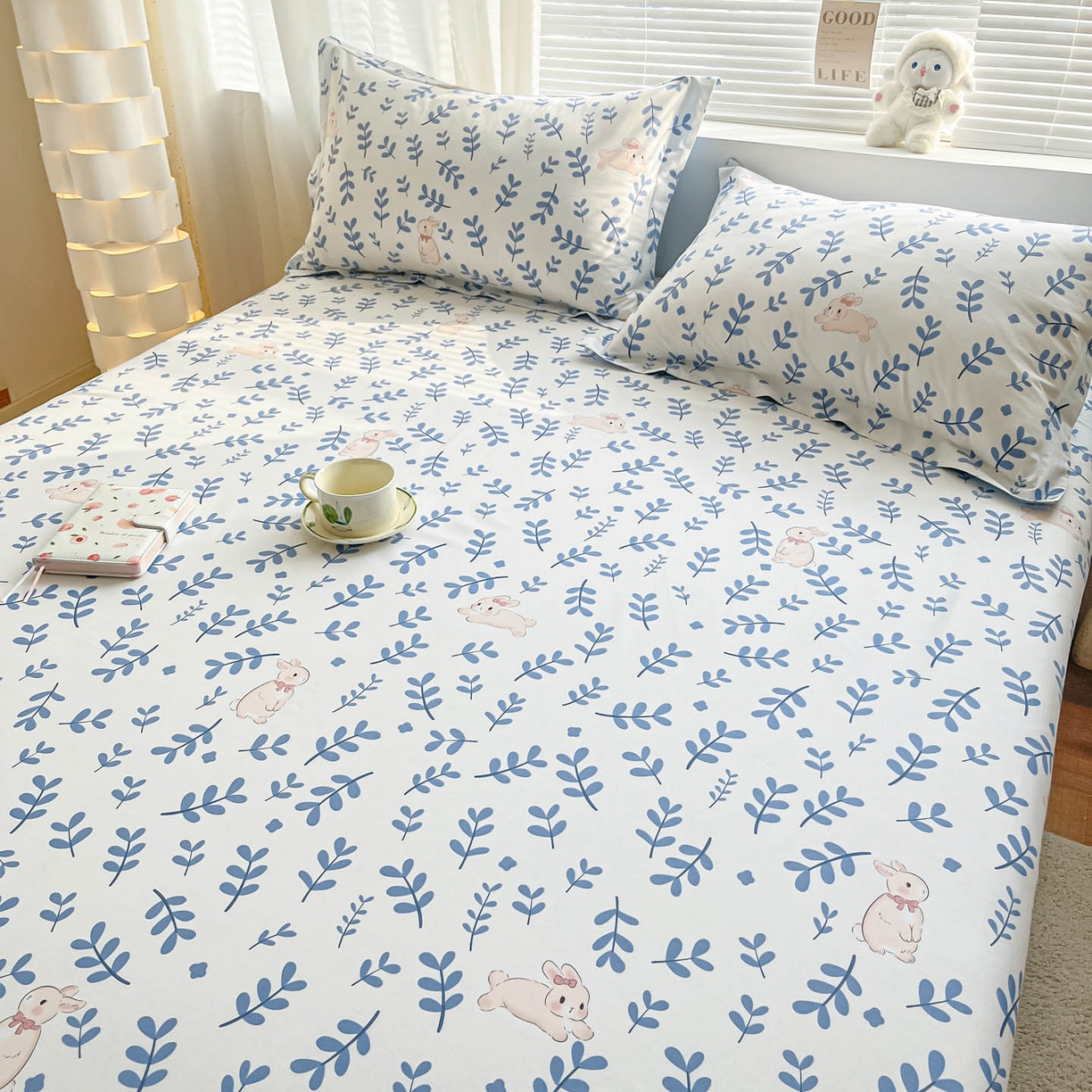 91家纺网 家纺一手货源 找家纺 涵宸家纺 2026新款亲肤舒适全棉印花单床单-68系列 总 床单-兔影