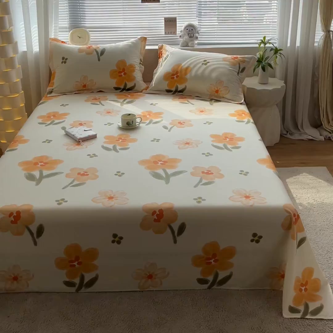 91家纺网 家纺一手货源 找家纺 涵宸家纺 2026新款亲肤舒适全棉印花单床单-68系列 总 床单-香榭