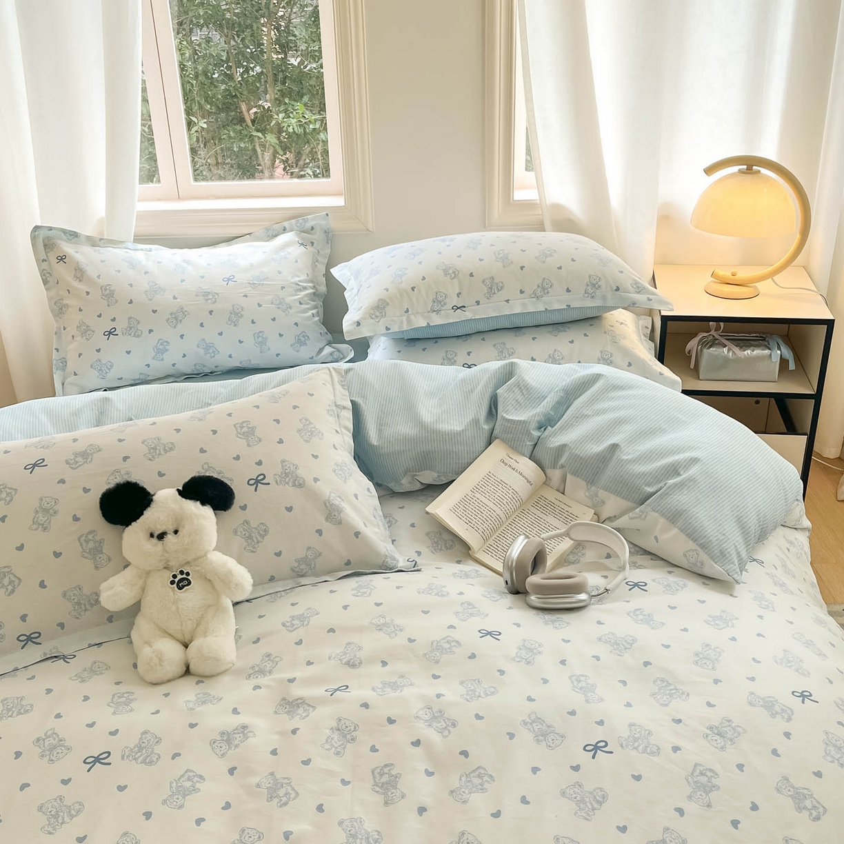 91家纺网 家纺一手货源 找家纺 涵宸家纺 2025新款亲肤舒适全棉印花四件套-68系列 总 B幸运熊