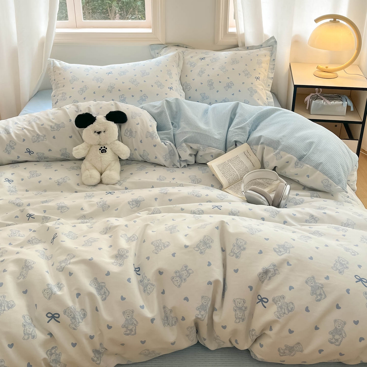 91家纺网 家纺一手货源 找家纺 涵宸家纺 2025新款亲肤舒适全棉印花四件套-68系列 总 B幸运熊