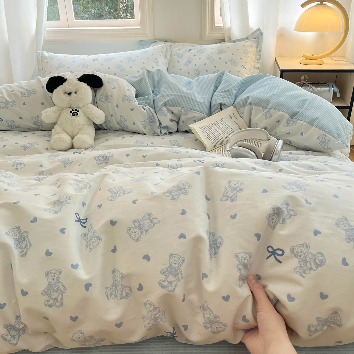 91家纺网 家纺一手货源 找家纺 涵宸家纺 2025新款亲肤舒适全棉印花四件套-68系列 总 B幸运熊