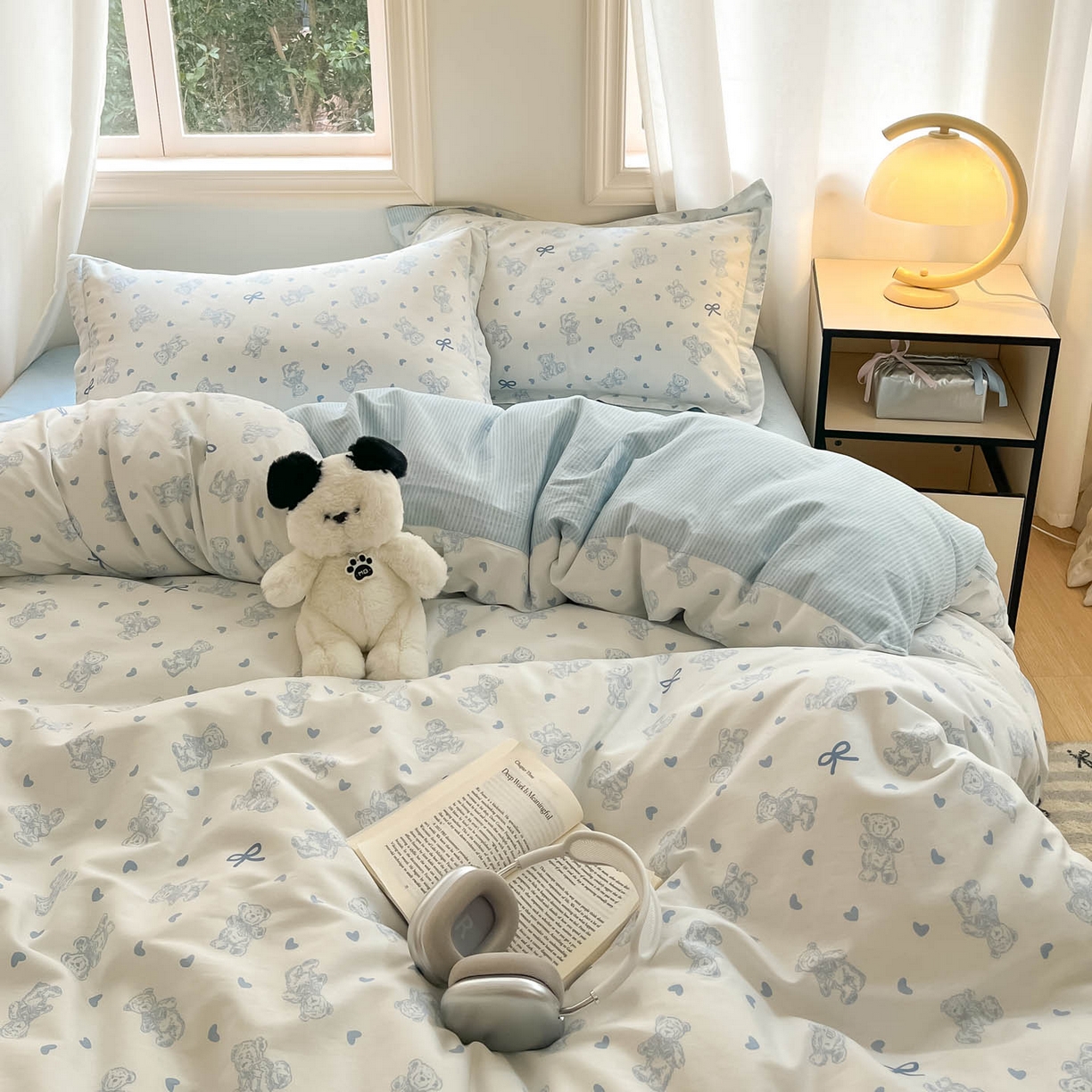 91家纺网 家纺一手货源 找家纺 涵宸家纺 2025新款亲肤舒适全棉印花四件套-68系列 总 B幸运熊