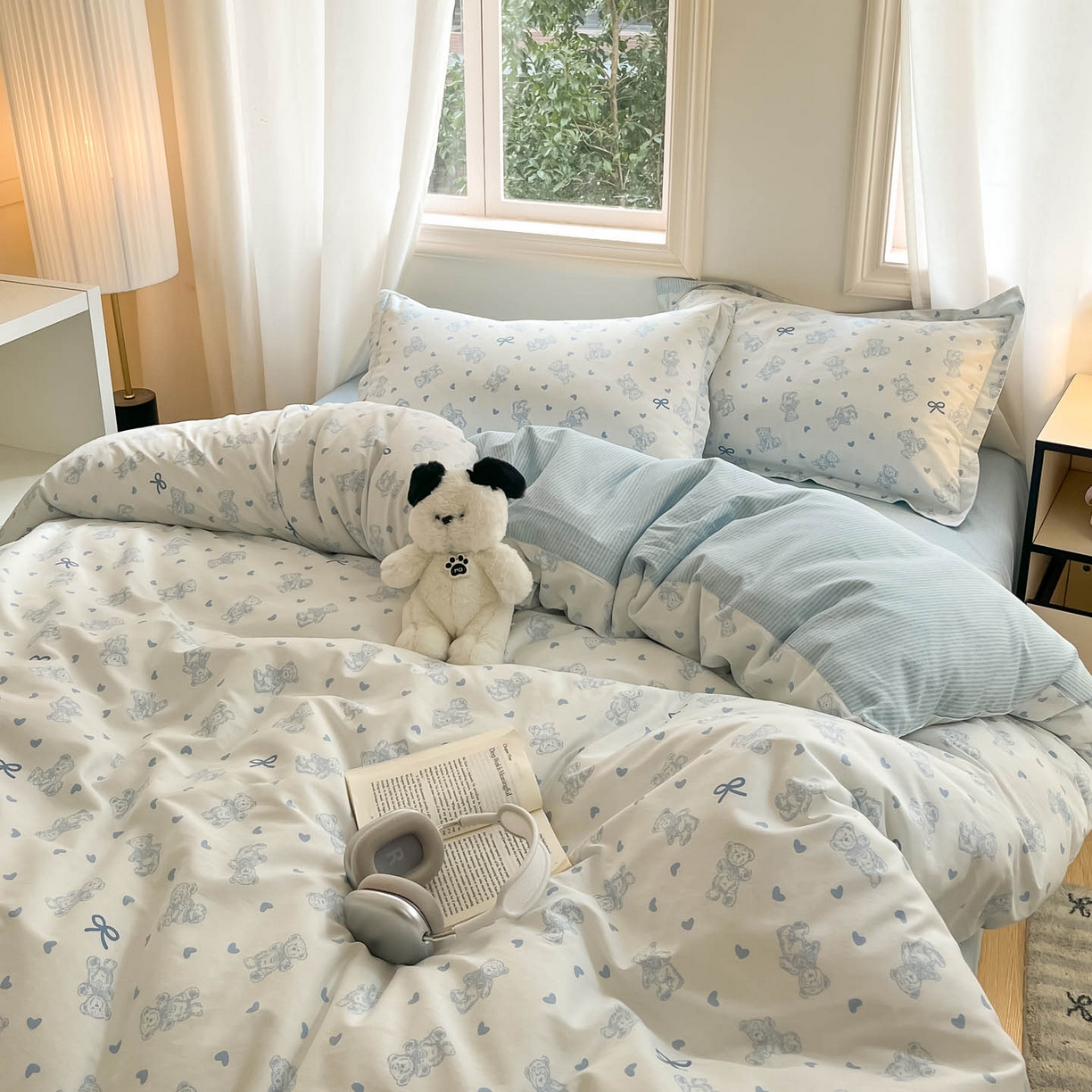 91家纺网 家纺一手货源 找家纺 涵宸家纺 2025新款亲肤舒适全棉印花四件套-68系列 总 B幸运熊