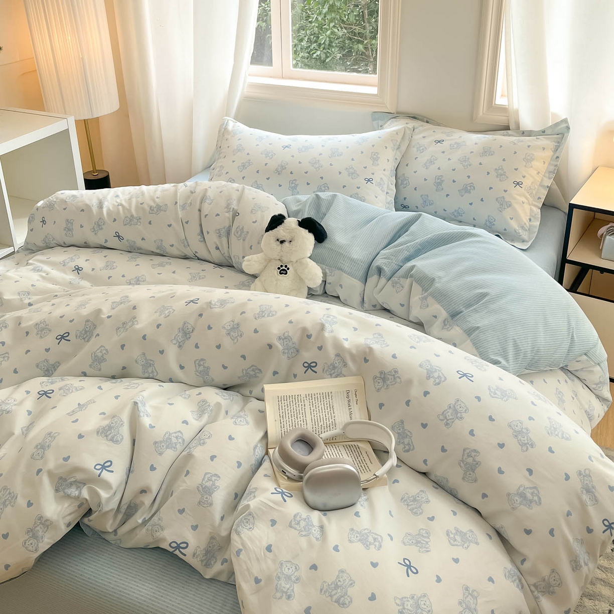 91家纺网 家纺一手货源 找家纺 涵宸家纺 2025新款亲肤舒适全棉印花四件套-68系列 总 B幸运熊