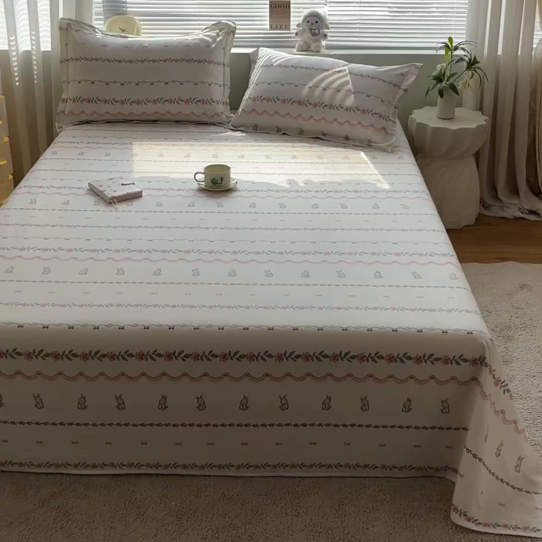 91家纺网 家纺一手货源 找家纺 涵宸家纺 2026新款亲肤舒适全棉印花单床单-68系列 总 床单-辛德瑞拉