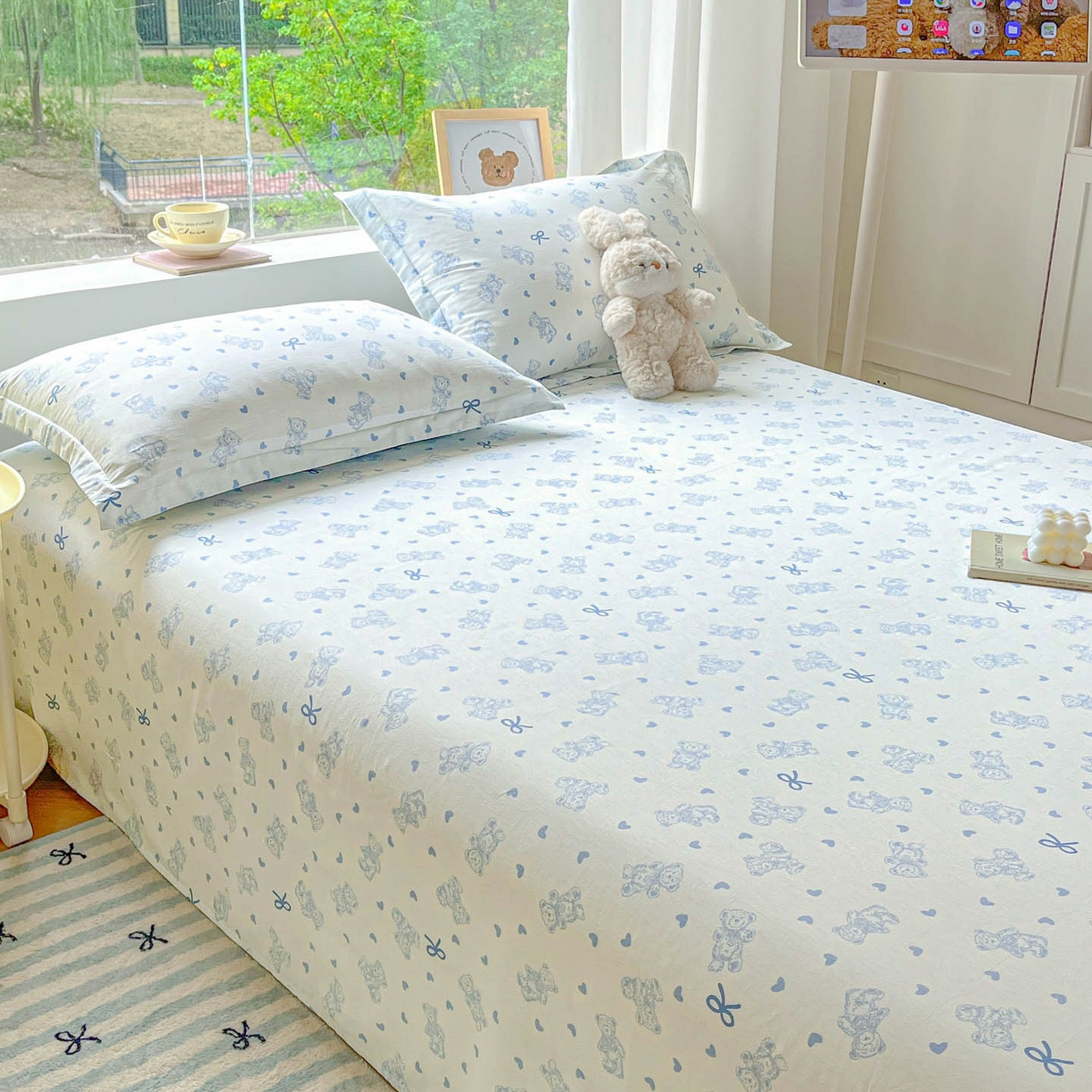 91家纺网 家纺一手货源 找家纺 涵宸家纺 2026新款亲肤舒适全棉印花单床单-68系列 总 床单-幸运熊