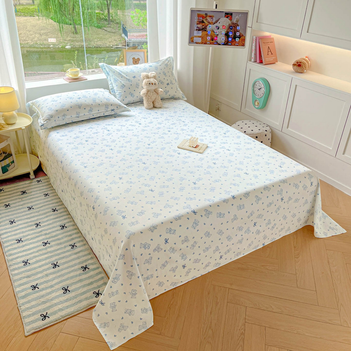 91家纺网 家纺一手货源 找家纺 涵宸家纺 2026新款亲肤舒适全棉印花单床单-68系列 总 床单-幸运熊