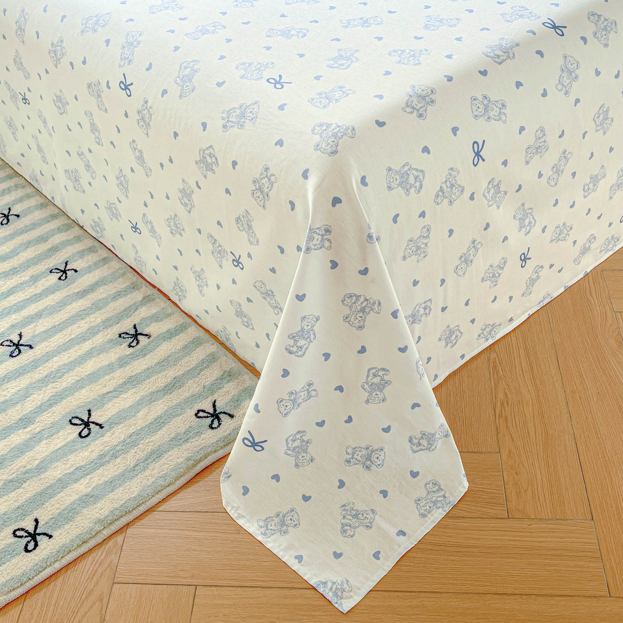 91家纺网 家纺一手货源 找家纺 涵宸家纺 2026新款亲肤舒适全棉印花单床单-68系列 总 床单-幸运熊