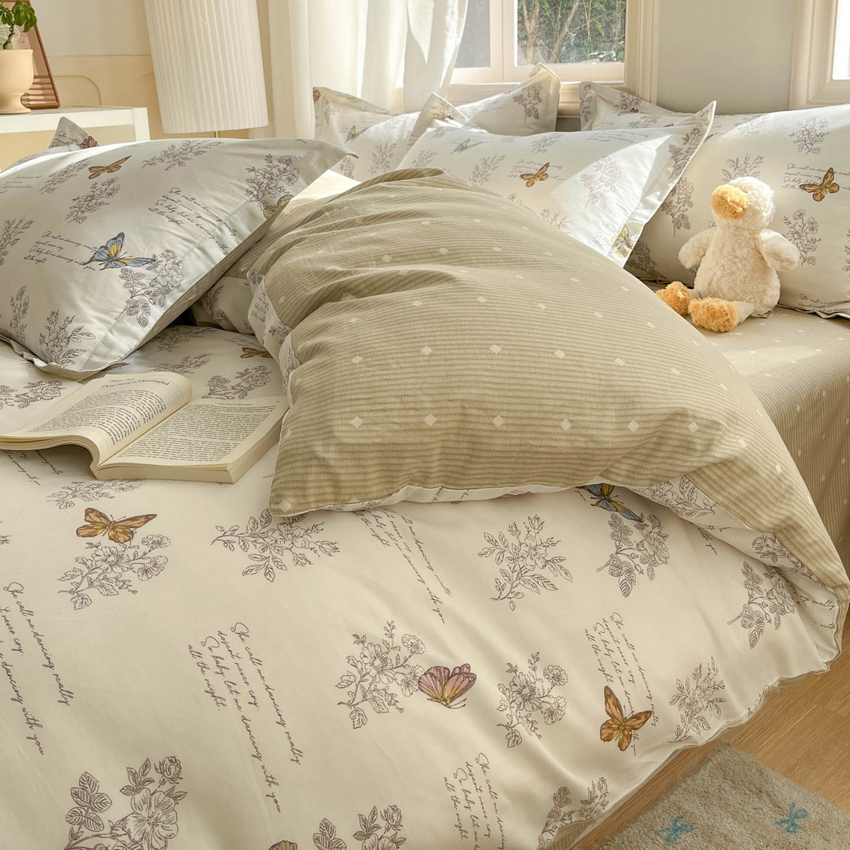 91家纺网 家纺一手货源 找家纺 涵宸家纺 2025新款亲肤舒适全棉印花四件套-68系列 总 F蝶之恋