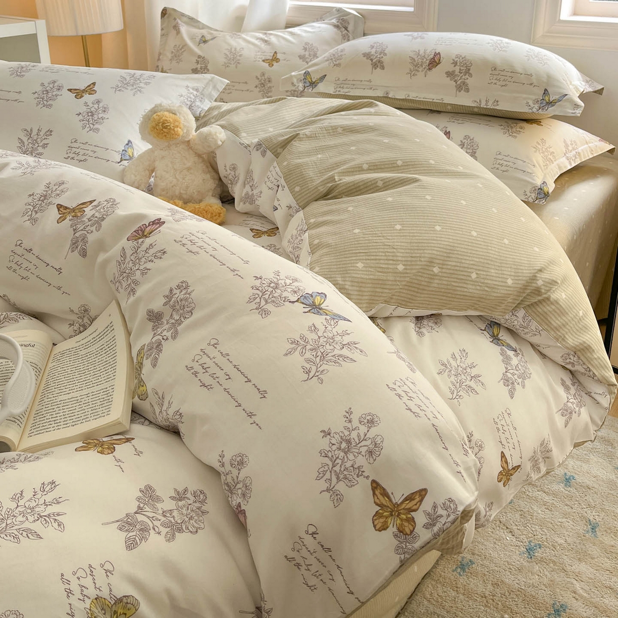 91家纺网 家纺一手货源 找家纺 涵宸家纺 2025新款亲肤舒适全棉印花四件套-68系列 总 F蝶之恋