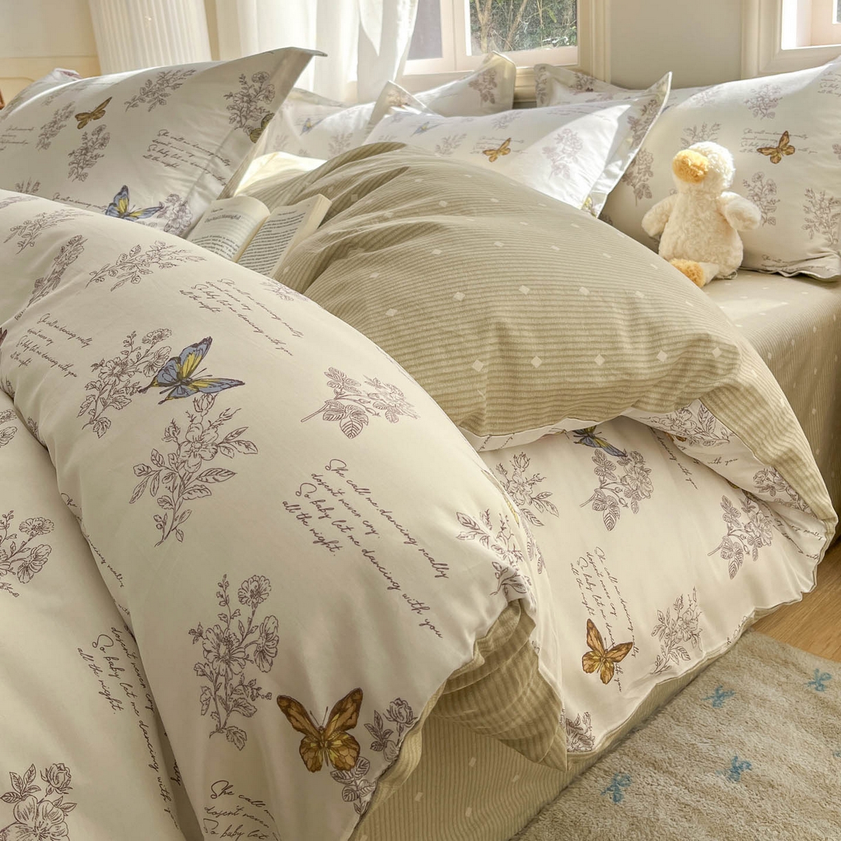 91家纺网 家纺一手货源 找家纺 涵宸家纺 2025新款亲肤舒适全棉印花四件套-68系列 总 F蝶之恋