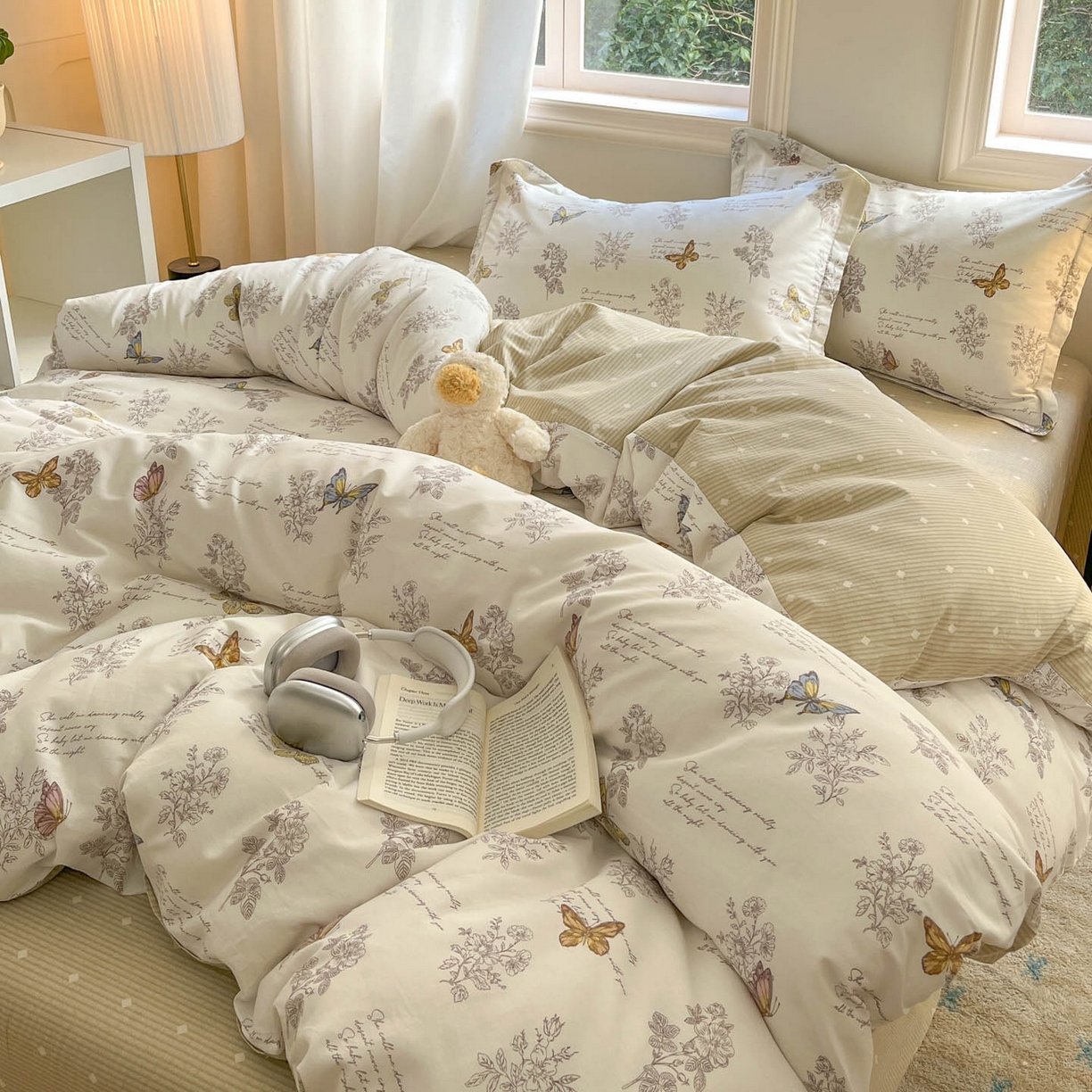 91家纺网 家纺一手货源 找家纺 涵宸家纺 2025新款亲肤舒适全棉印花四件套-68系列 总 F蝶之恋