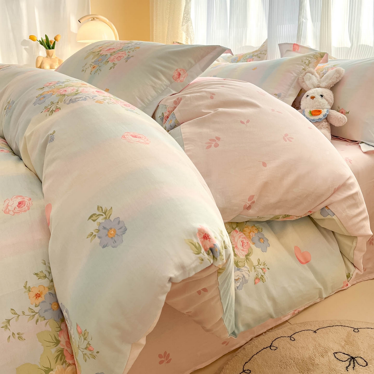 91家纺网 家纺一手货源 找家纺 涵宸家纺 2025新款亲肤舒适全棉印花四件套-68系列 总 B海蓝花园