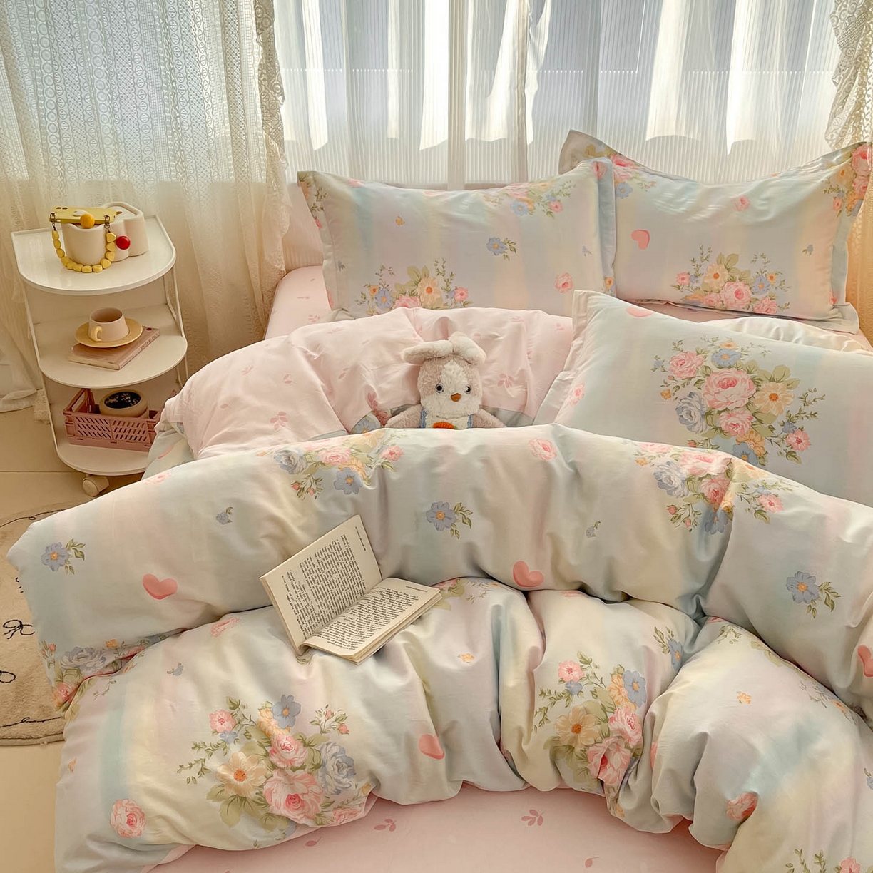 91家纺网 家纺一手货源 找家纺 涵宸家纺 2025新款亲肤舒适全棉印花四件套-68系列 总 B海蓝花园