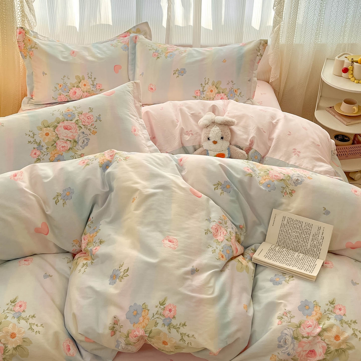 91家纺网 家纺一手货源 找家纺 涵宸家纺 2025新款亲肤舒适全棉印花四件套-68系列 总 B海蓝花园