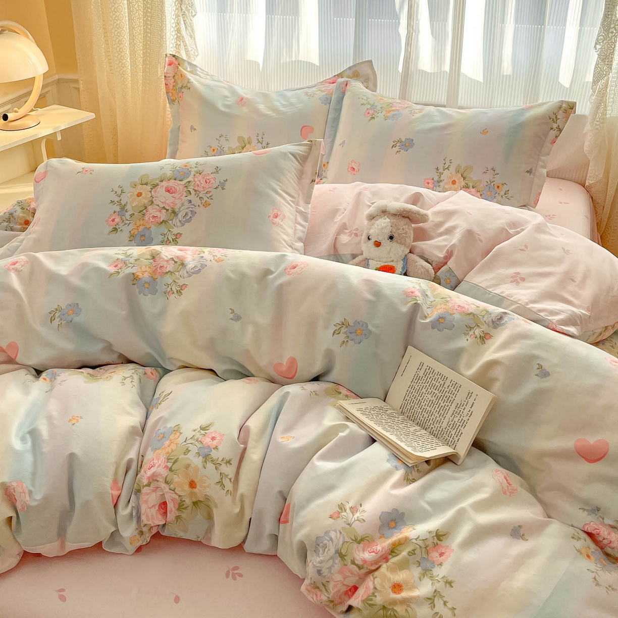 91家纺网 家纺一手货源 找家纺 涵宸家纺 2025新款亲肤舒适全棉印花四件套-68系列 总 B海蓝花园