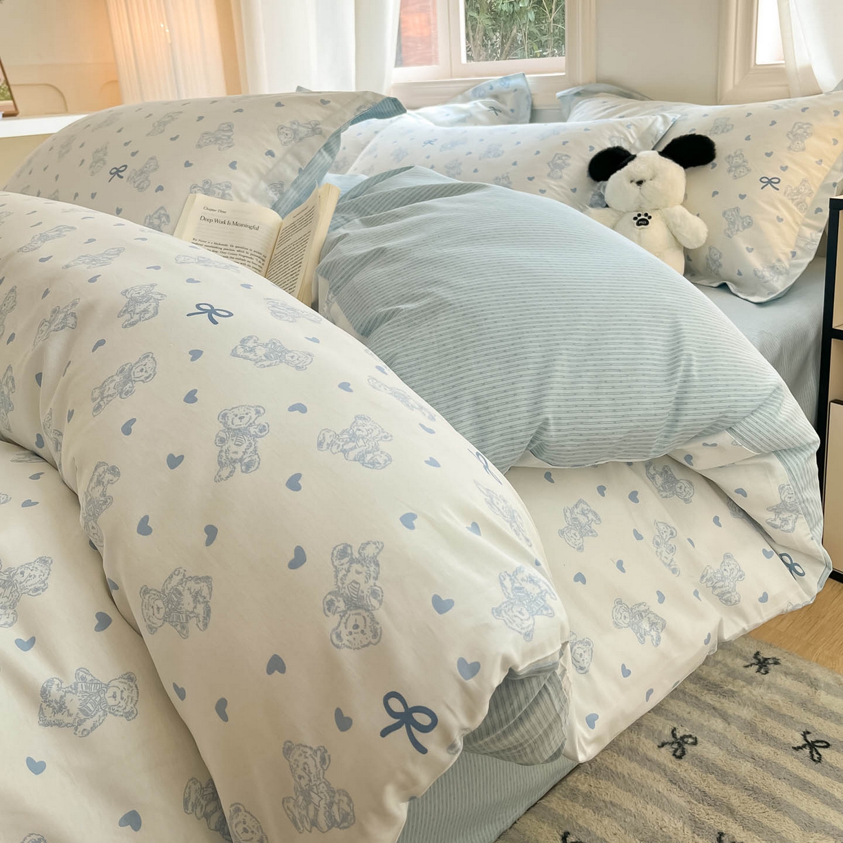 91家纺网 家纺一手货源 找家纺 涵宸家纺 2026新款亲肤舒适全棉印花单被套-68系列 总 B幸运熊