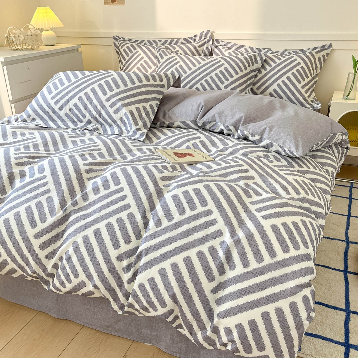 91家纺网 家纺一手货源 找家纺 涵宸家纺 2026新款亲肤舒适全棉印花单被套-68系列 总 D洛伊-灰