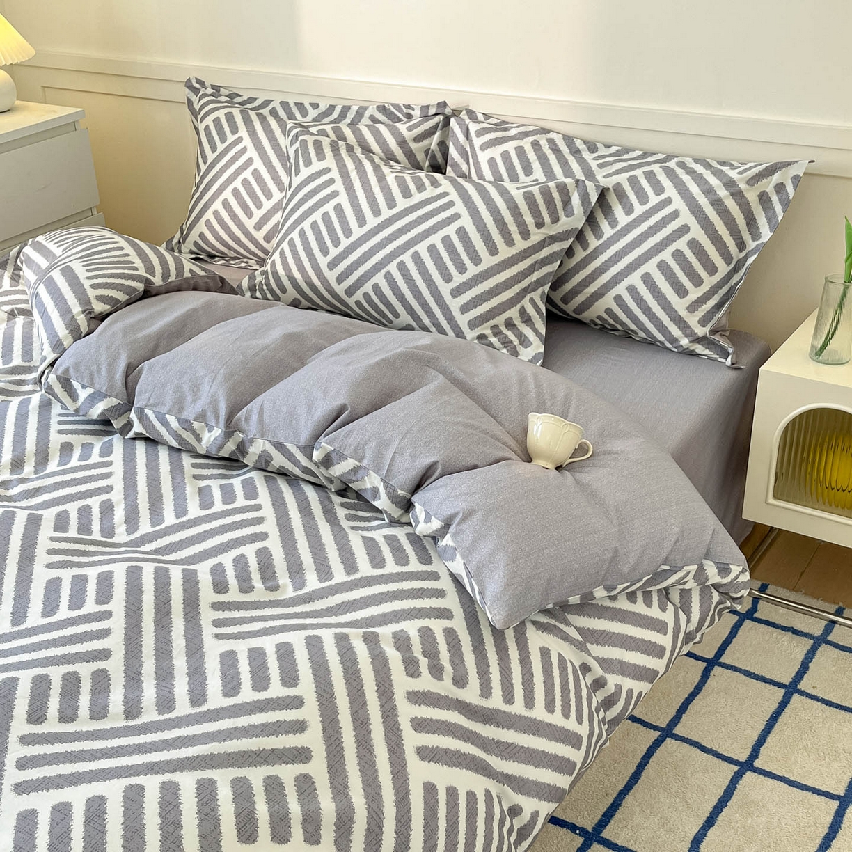 91家纺网 家纺一手货源 找家纺 涵宸家纺 2026新款亲肤舒适全棉印花单被套-68系列 总 D洛伊-灰